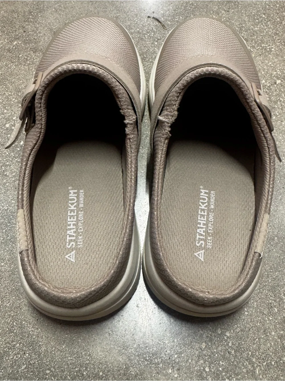 Staheekum Women's Beige Slip-On Breathable Cushioned Footbed Shoe Size 6